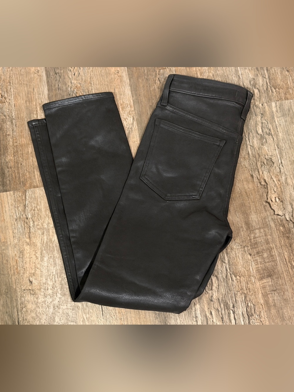 Madewell Women's Black Skinny Leather Like Cotton Pants